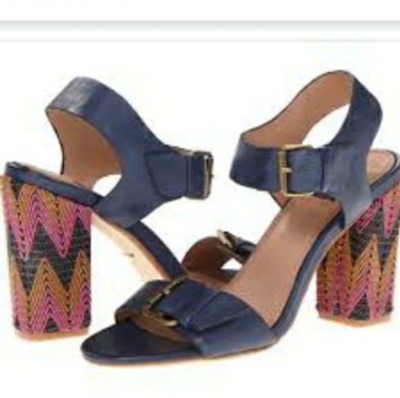 Vintage Shoes - Vintage Ella Moss block heels leather sandals